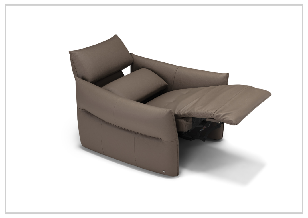 Klaussner Italia Lumera Leather Power Recliner Chair with Adjustable Headrest-Sofabed