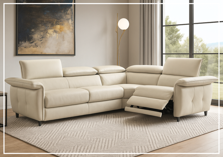 Klaussner Italia Morenza Leather Sectional Sleeper Sofa