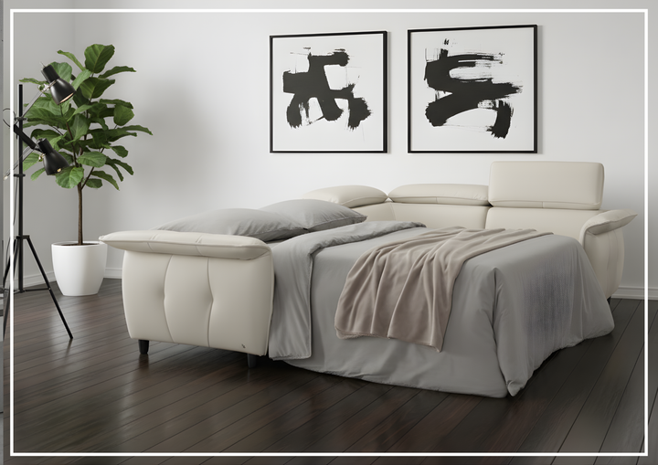 Klaussner Italia Morenza Leather Sectional Sleeper Sofa