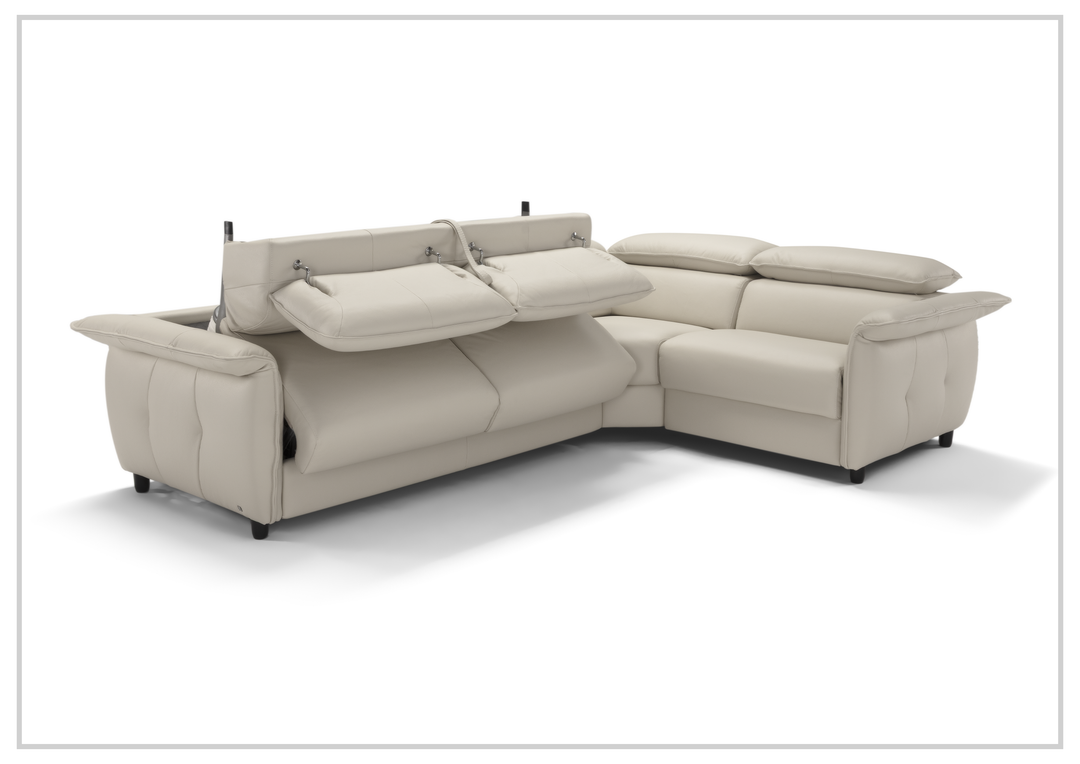 Klaussner Italia Morenza Leather Sectional Sleeper Sofa