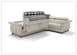Klaussner Italia Morenza Leather Sectional Sleeper Sofa