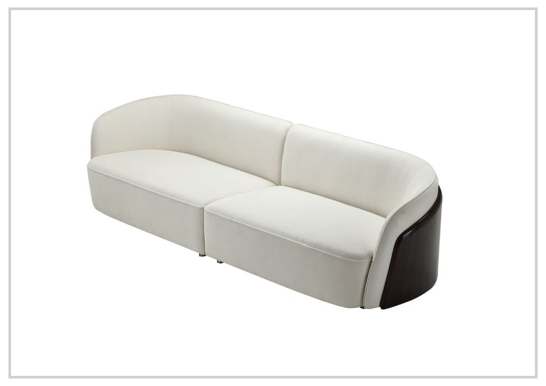 Klaussner Ivano 4-Seater Fabric Sofa with Golden Macassar Veneer Base - SOFABED