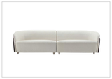 Klaussner Ivano 4-Seater Fabric Sofa with Golden Macassar Veneer Base - SOFABED