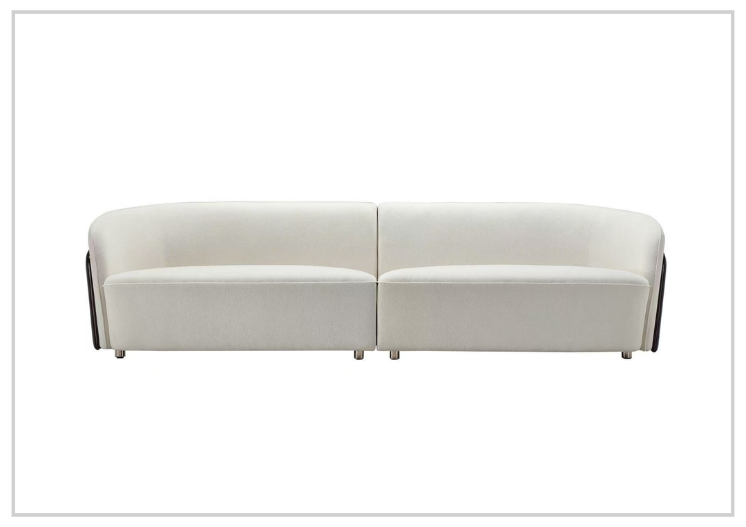 Klaussner Ivano 4-Seater Fabric Sofa with Golden Macassar Veneer Base - SOFABED