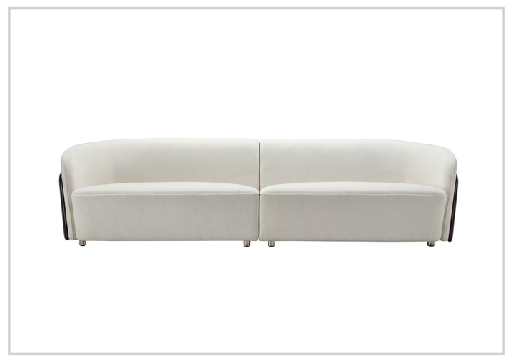 Klaussner Ivano 4-Seater Fabric Sofa with Golden Macassar Veneer Base - SOFABED