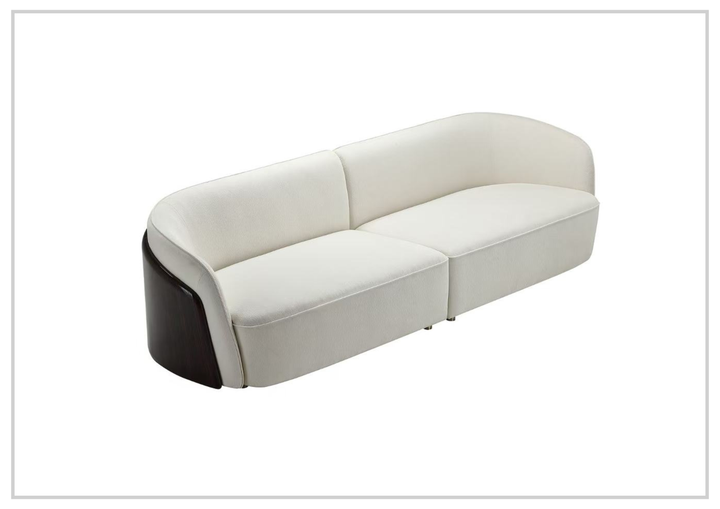 Klaussner Ivano 4-Seater Fabric Sofa with Golden Macassar Veneer Base - SOFABED