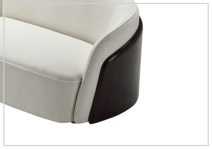 Klaussner Ivano 4-Seater Fabric Sofa with Golden Macassar Veneer Base - SOFABED