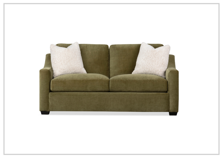Klaussner Kavon Fabric Sofa with Slope Arms in Olive Green-Sofabed