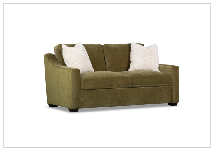 Klaussner Kavon Fabric Sofa with Slope Arms in Olive Green-Sofabed