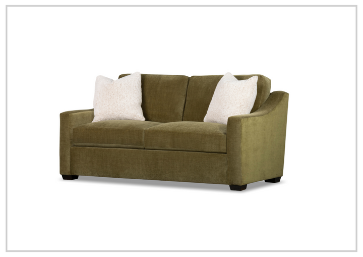 Klaussner Kavon Fabric Sofa with Slope Arms in Olive Green-Sofabed