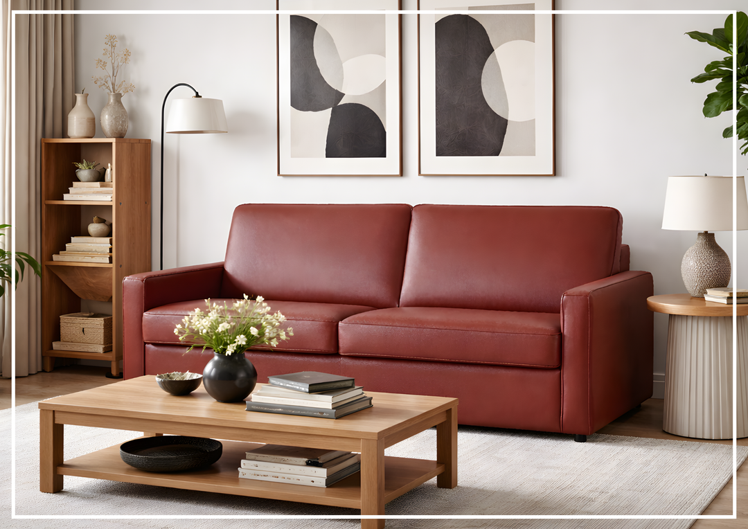 Gio Italia Leon Leather Queen Sleeper Sofa