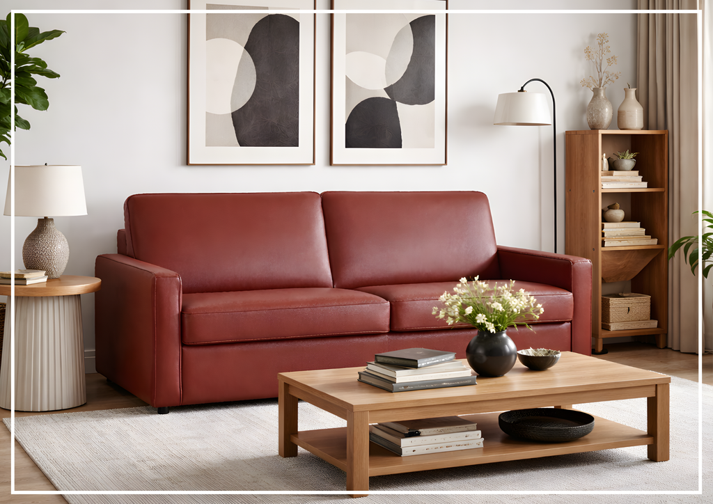 Gio Italia Leon Leather Queen Sleeper Sofa
