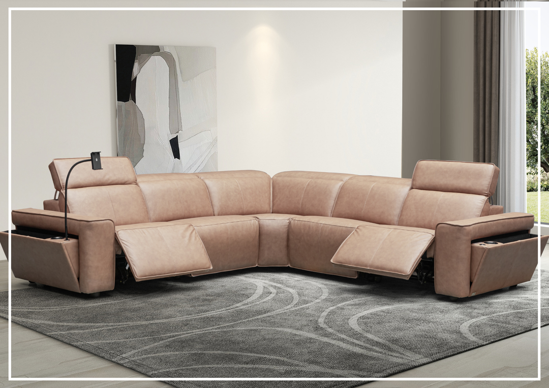 Klaussner Lorenzo 6 Pieces Power Recliner Sectional Sofa