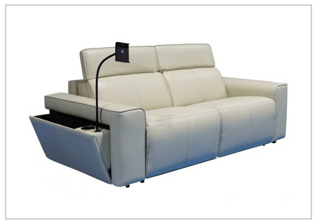 Klaussner Lorenzo Leather Sleeper Sofa with Storage