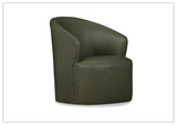 Klaussner Luna Leather Green Swivel Chair with Ultraluxe Cushion-Sofabed