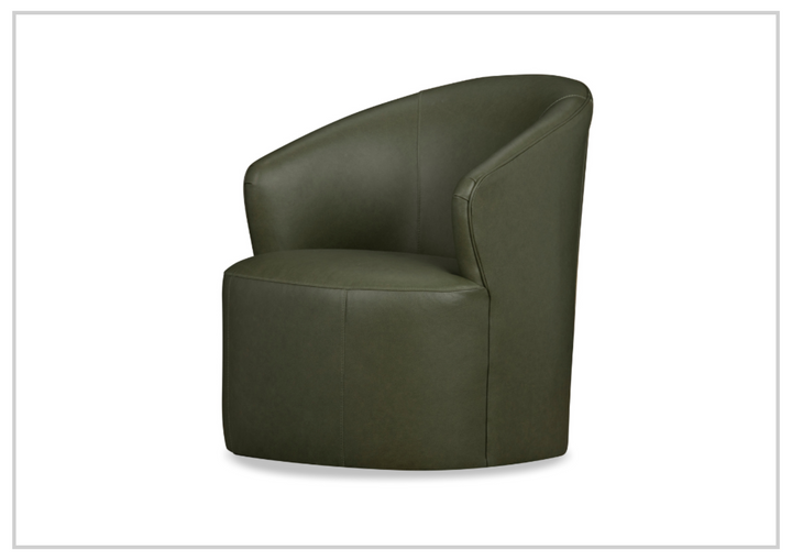 Klaussner Luna Leather Green Swivel Chair with Ultraluxe Cushion-Sofabed