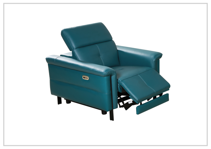 Klaussner Oliviana Green Leather Power Motion Recliner Living Room Sofa Set