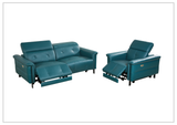 Klaussner Oliviana Green Leather Power Motion Recliner Living Room Sofa Set