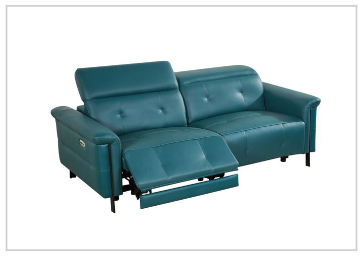 Klaussner Oliviana Green Leather Power Motion Recliner Living Room Sofa Set