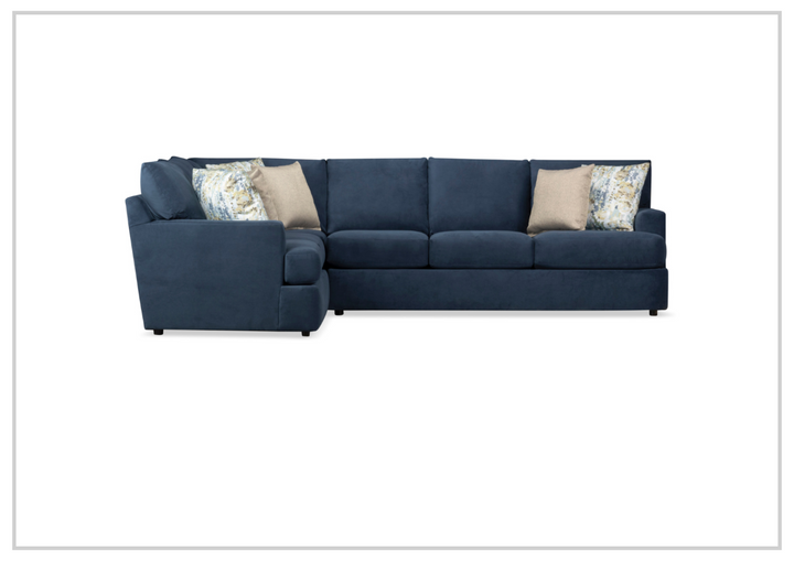 Klaussner Orion 2-Piece L-Shaped Fabric Sectional Sofa in Blue-Sofabed