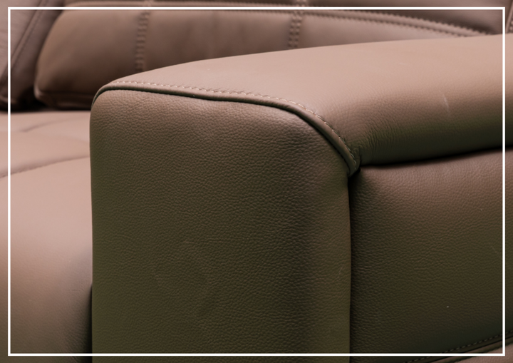 Klaussner Orlano 3-seater Brown Leather Power Reclining Sofa