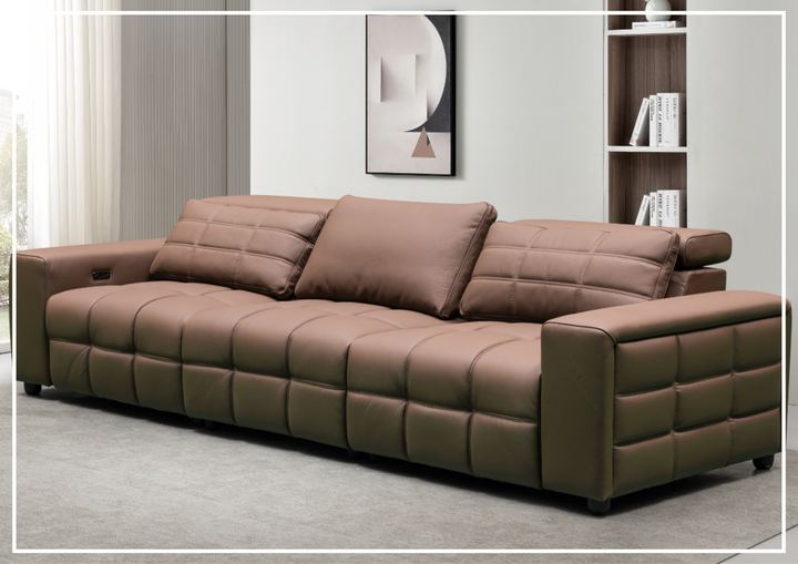 Klaussner Orlano 3-seater Brown Leather Power Reclining Sofa