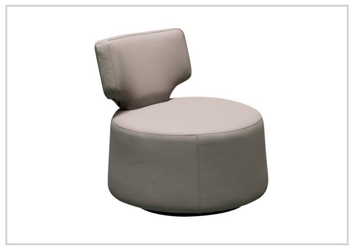 Klaussner Pavia Leather Swivel Chair with Foam Back & Seat Cushion-Sofabed