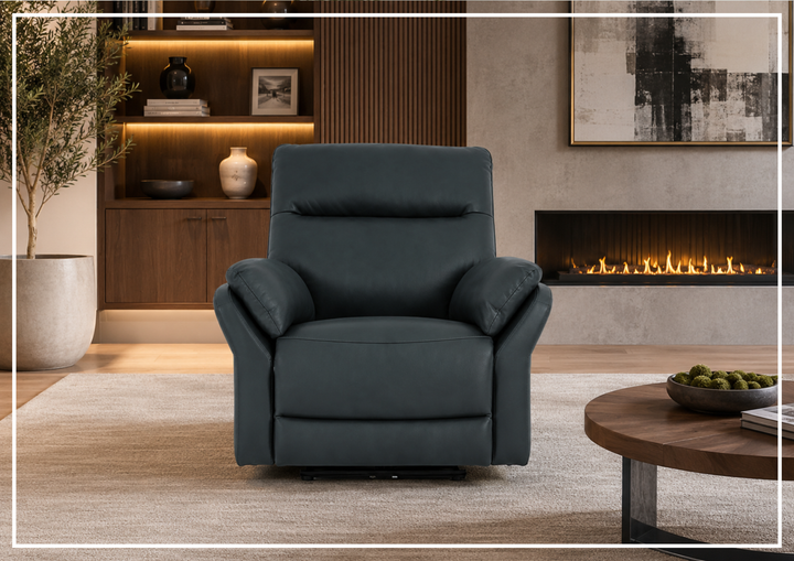 Klaussner Riverton Leather Reclining Chair with USB Port