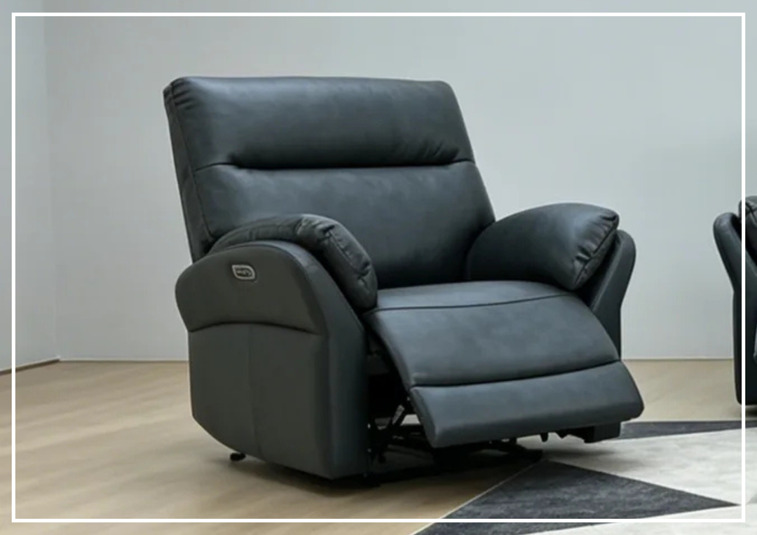 Klaussner Riverton Leather Reclining Chair with USB Port
