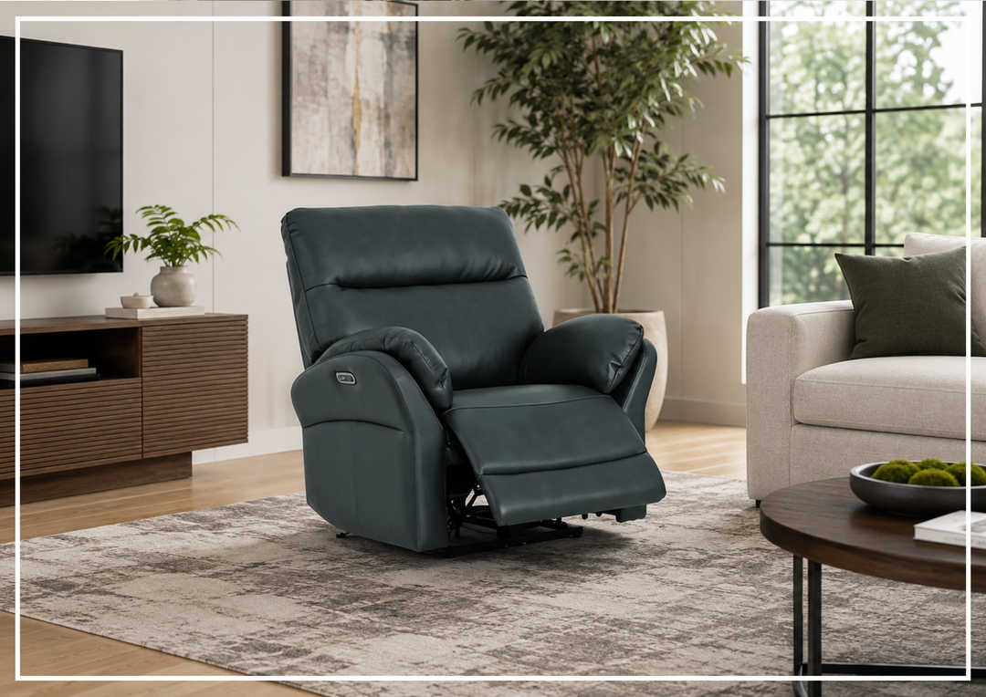 Klaussner Riverton Leather Reclining Chair with USB Port