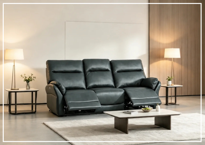 Klaussner Riverton Leather Reclining Sofa with USB Port-Sofabed