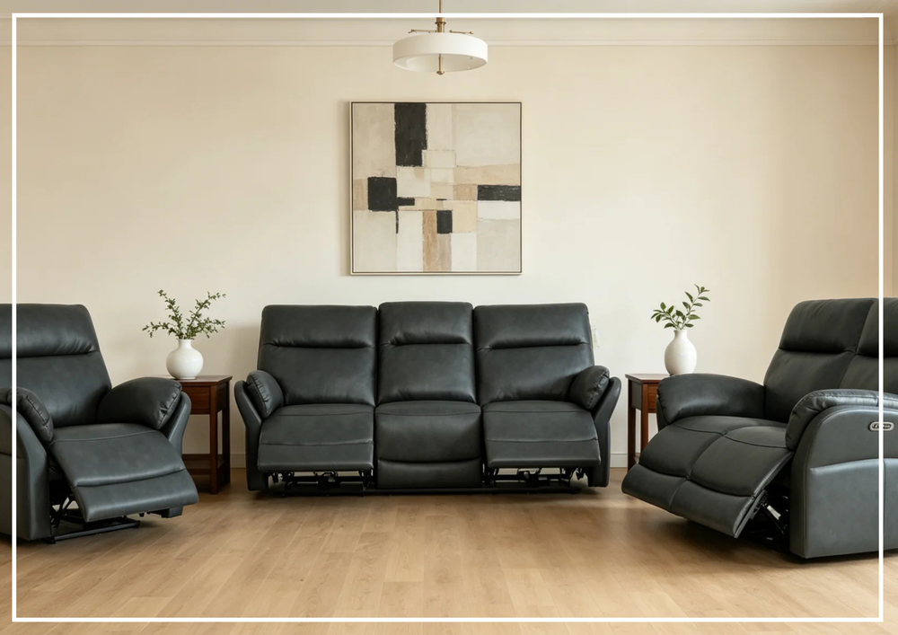 Klaussner Riverton Leather Reclining Sofa with USB Port-Sofabed
