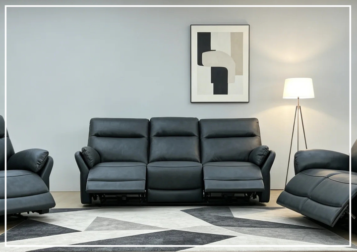 Klaussner Riverton Leather Reclining Sofa with USB Port-Sofabed