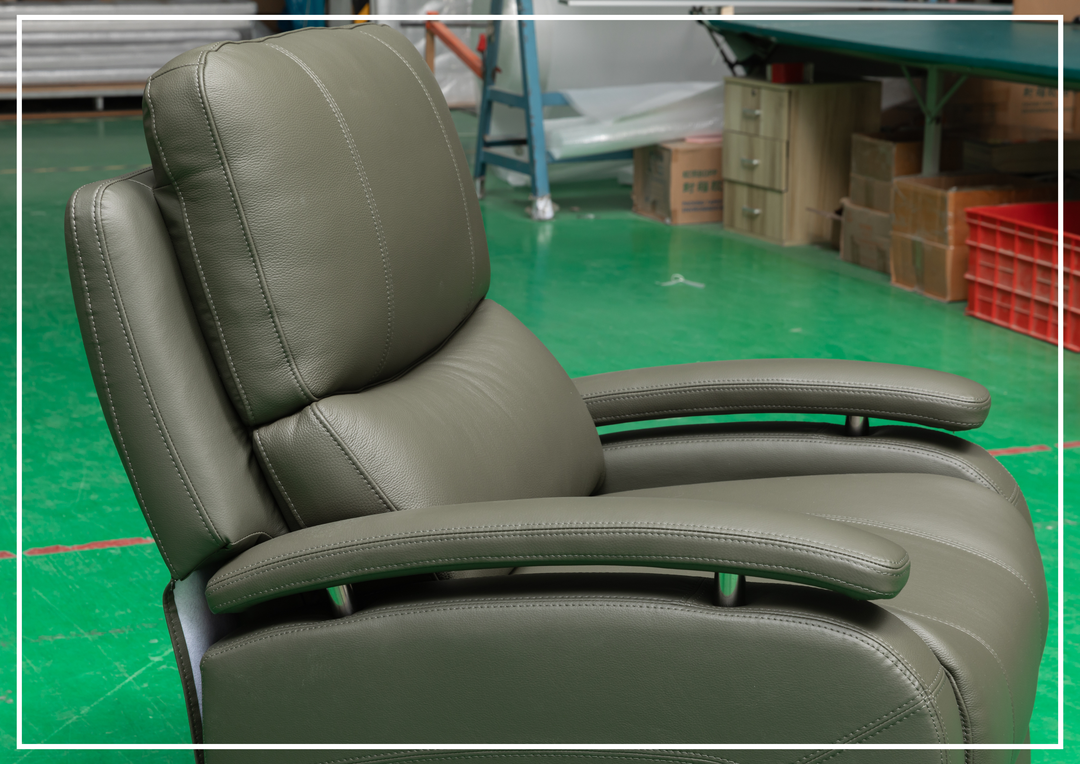 Klaussner Rosen Leather Swivel Glider Recliner Chair - SOFABED