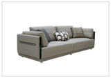 Klaussner Soriano Leather 3-Seater Sofa Mixed Leather Upholstery In Gray - SOFABED