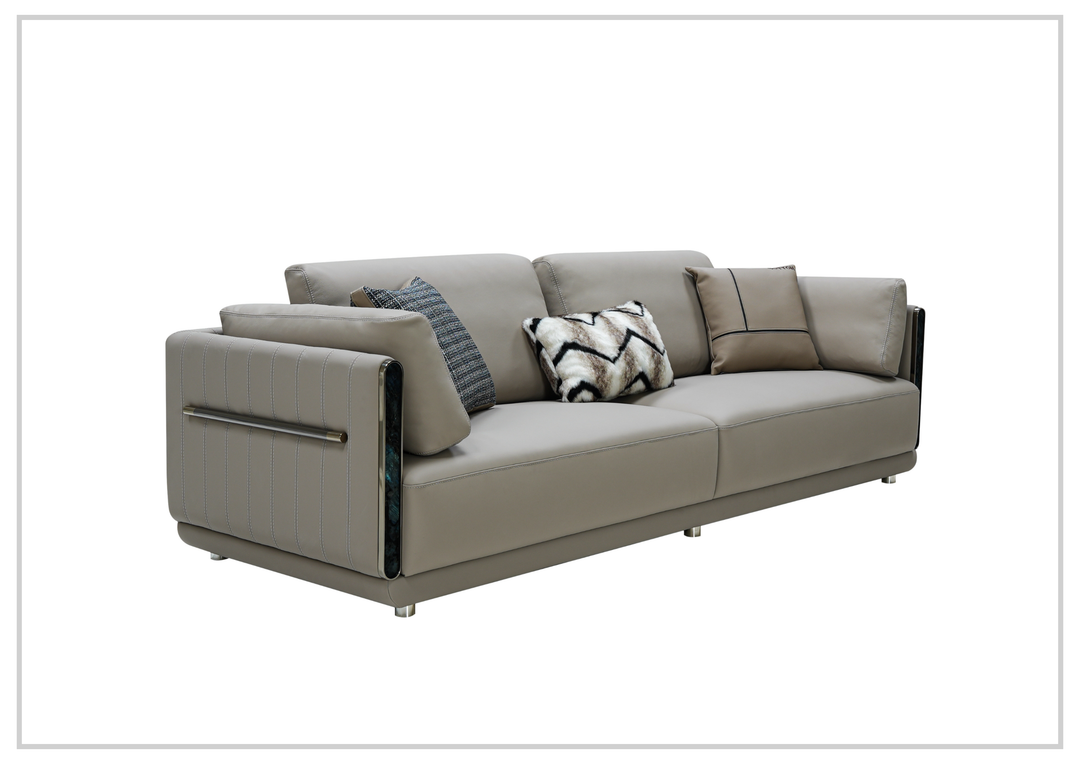 Klaussner Soriano Leather 3-Seater Sofa Mixed Leather Upholstery In Gray - SOFABED