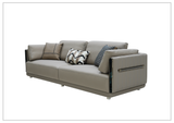 Klaussner Soriano Leather 3-Seater Sofa Mixed Leather Upholstery In Gray - SOFABED
