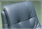 Klaussner Serano Blaze  Blue Leather Swivel Power Recliner Lift Chair-Sofabed