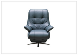 Klaussner Serano Blaze  Blue Leather Swivel Power Recliner Lift Chair-Sofabed