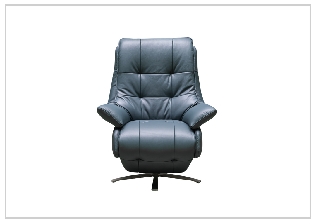 Klaussner Serano Blaze  Blue Leather Swivel Power Recliner Lift Chair-Sofabed
