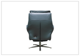 Klaussner Serano Blaze  Blue Leather Swivel Power Recliner Lift Chair-Sofabed