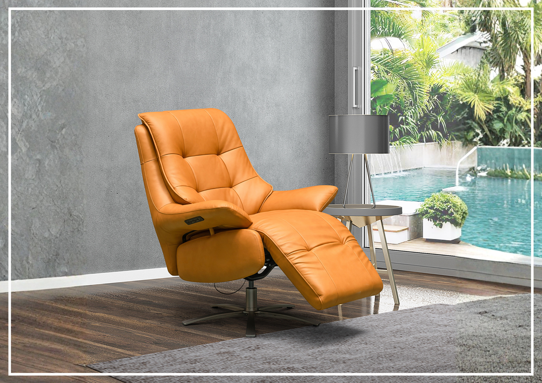 Klaussner Serano Blaze Leather Swivel Power Recliner Lift Chair