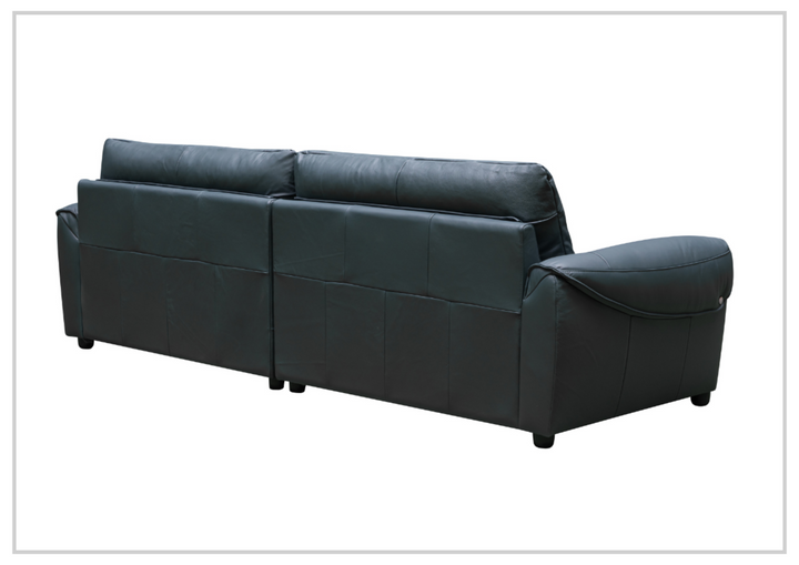 Klaussner Sofiano 2-seater Blue Leather Sofa with Plush Back Support-Sofabed