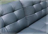 Klaussner Sofiano 2-seater Blue Leather Sofa with Plush Back Support-Sofabed