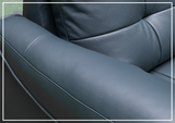 Klaussner Sofiano 2-seater Blue Leather Sofa with Plush Back Support-Sofabed