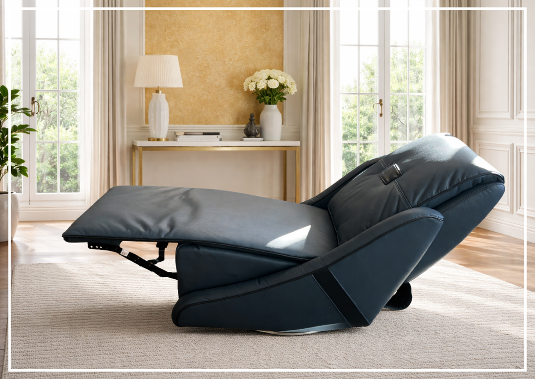 Klaussner Solenne Leather Recliner Chair with Integrated Swivel and Rocking Base-Sofabed