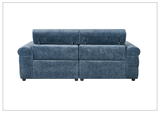 Klaussner Sovix Navy Blue Power Reclining Fabric 3 Piece Sofa Set-Sofabed 