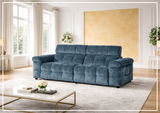 Klaussner Sovix Navy Blue Power Reclining Fabric 3 Piece Sofa Set-Sofabed 