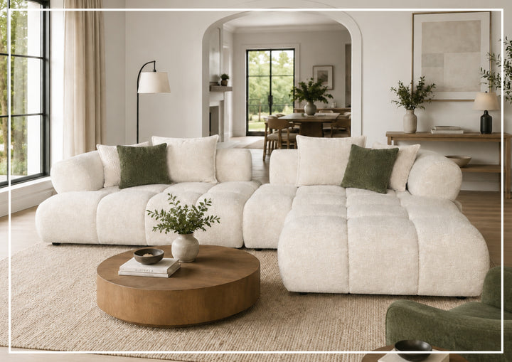 Klaussner Valenza Fabric Square Arms Sectional Sofa with Chaise-SofaBed