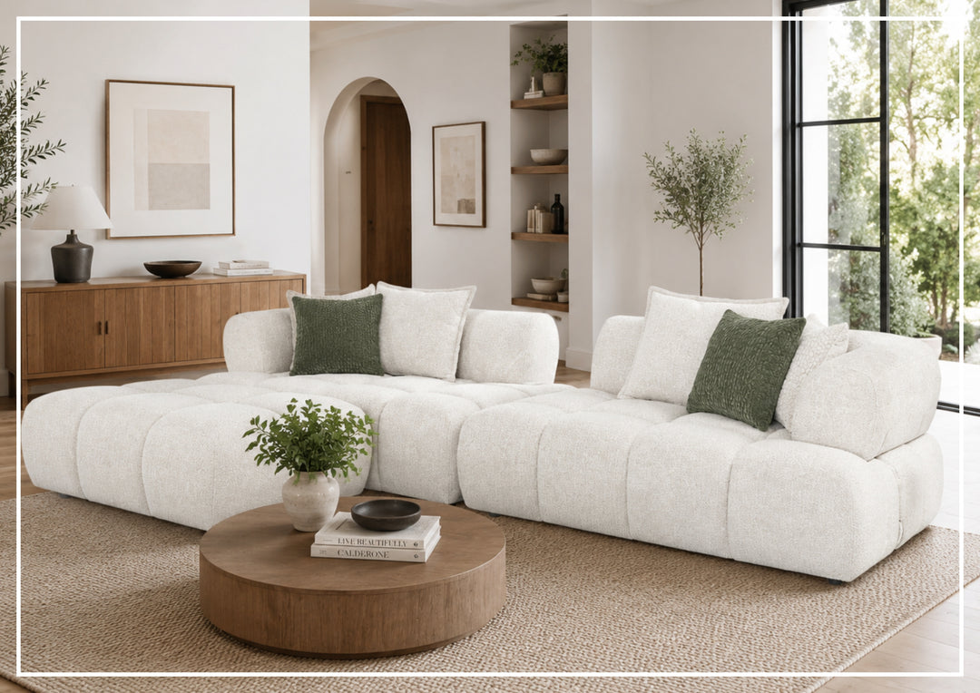 Klaussner Valenza Fabric Square Arms Sectional Sofa with Chaise-SofaBed